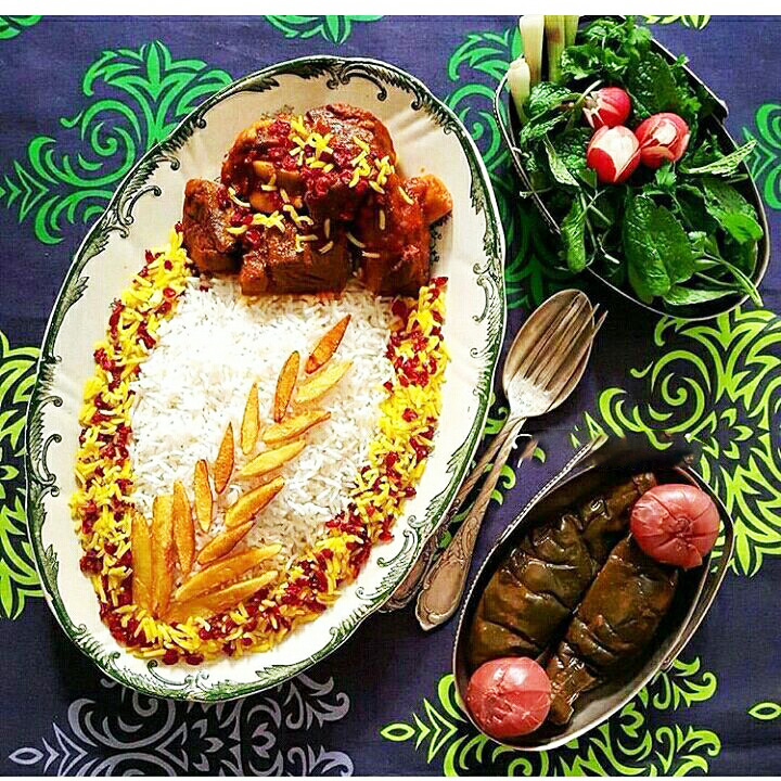 طرز تهیه چلو گوشت زعفرانی