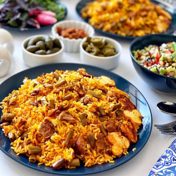 طرز تهیه لوبیا پلو با گوشت تکه ای