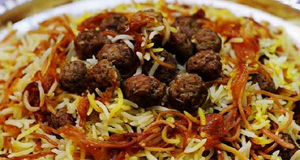 طرز تهیه رشته پلو با گوشت قلقلی